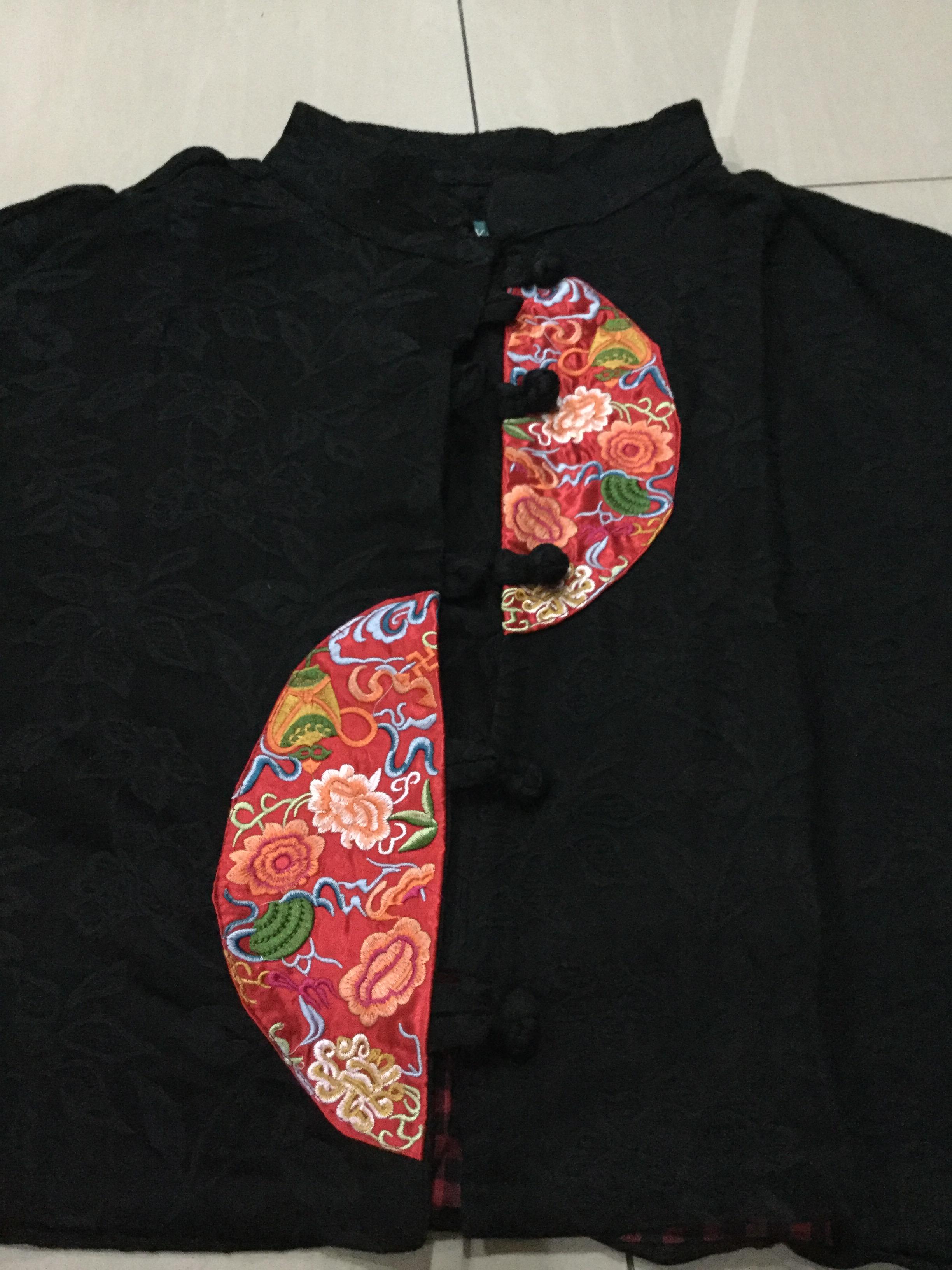 เสื้อจีนหญิง สีดำแขนค้างคาว รหัส MOO 62 สินค้าพร้อมส่ง