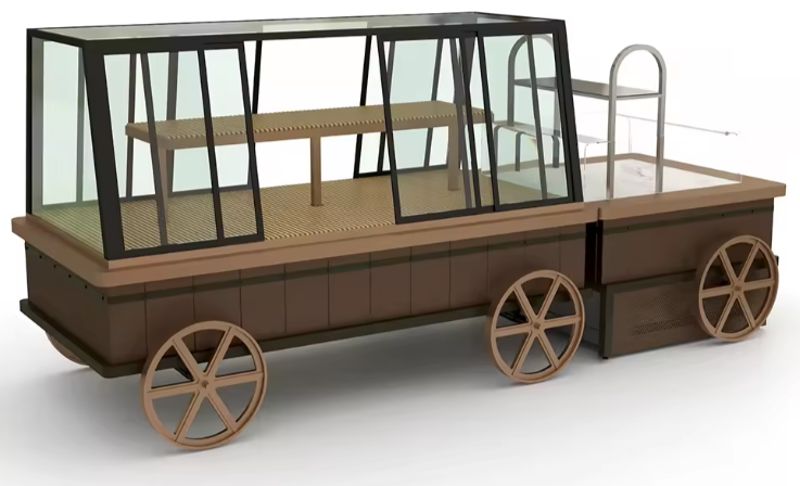 ชั้นจำหน่ายสินค้า wood car UN-F01 ขนาด 2.4 * 1.45 เมตร รับประกันสินค้า 1ปี