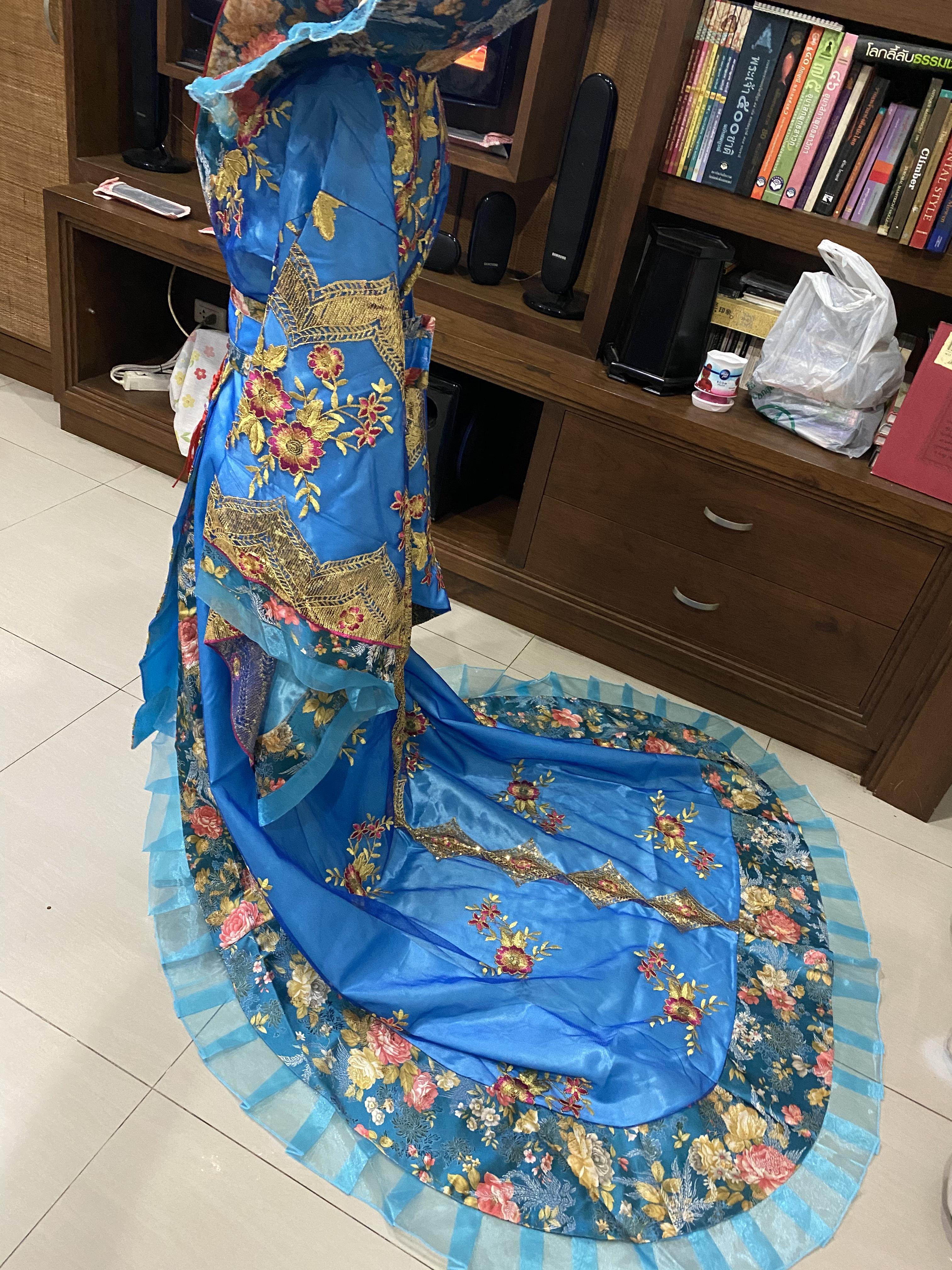 ชุดราชินีถัง สีฟ้า รหัส RPN 274 สินค้าพร้อมส่ง