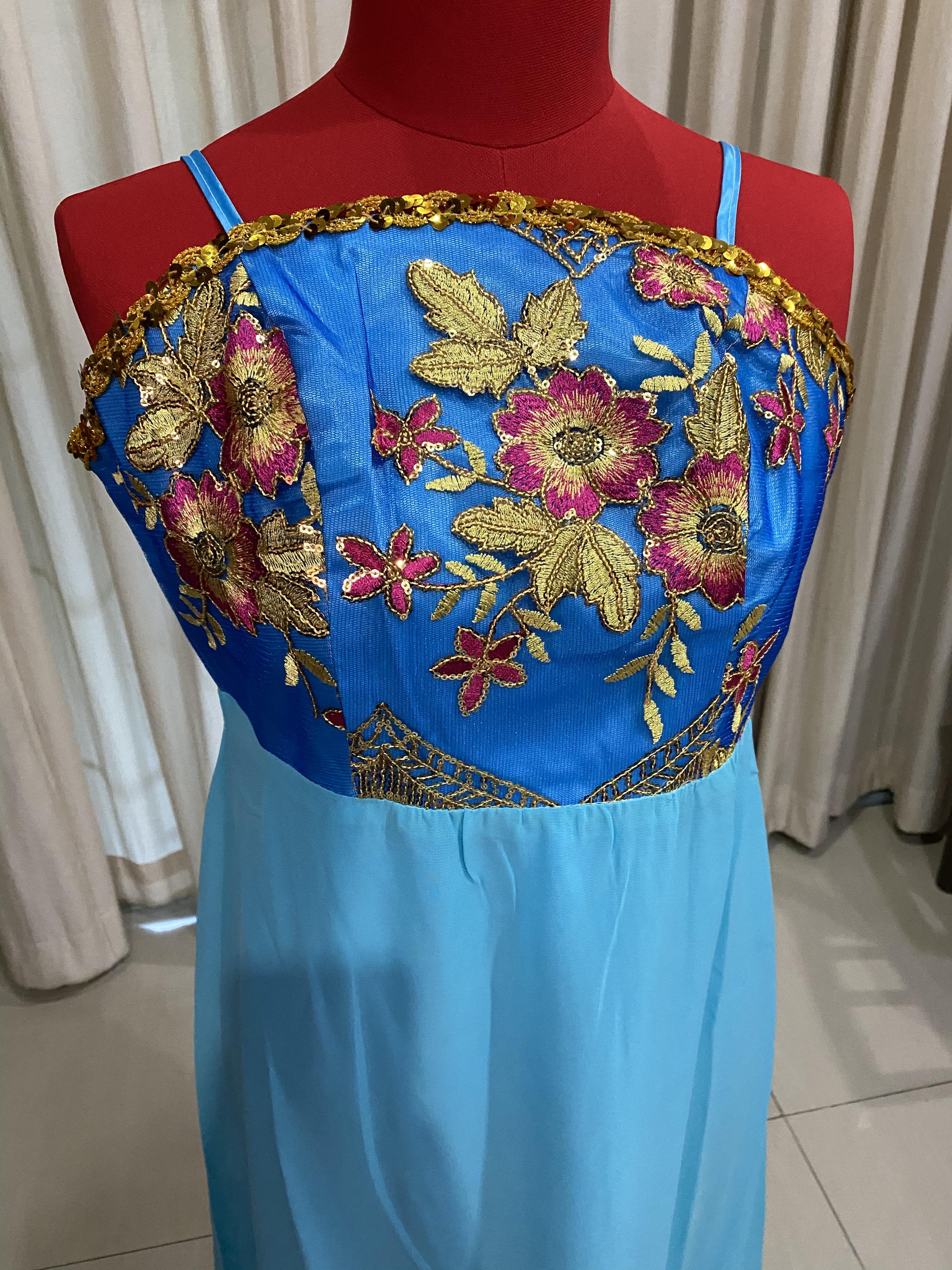 ชุดราชินีถัง สีฟ้า รหัส RPN 274 สินค้าพร้อมส่ง