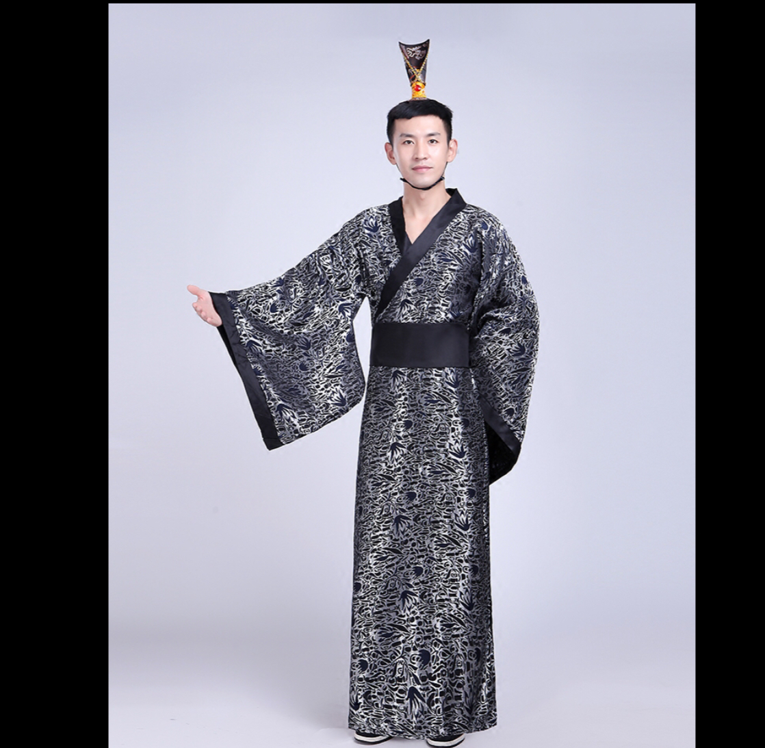 ชุดฮั่น สีดำลาย รหัส BL 58 สินค้าพร้อมส่ง