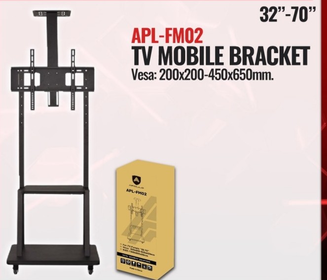 ขาแขวนทีวี Apollo รุ่น APL-FM02 รองรับทีวีขนาด 32"-70" รองรับน้ำหนัก กิโลกรัม 50 kg