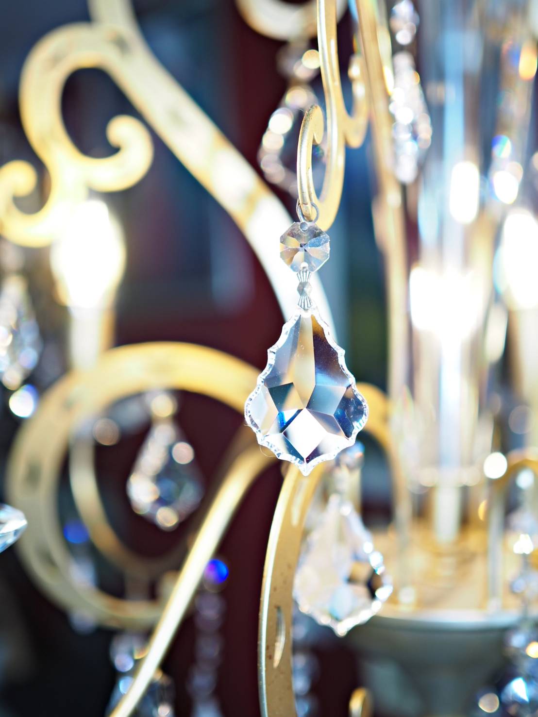 chanderlier คริสตัล Asfour โครงโลหะทำสี