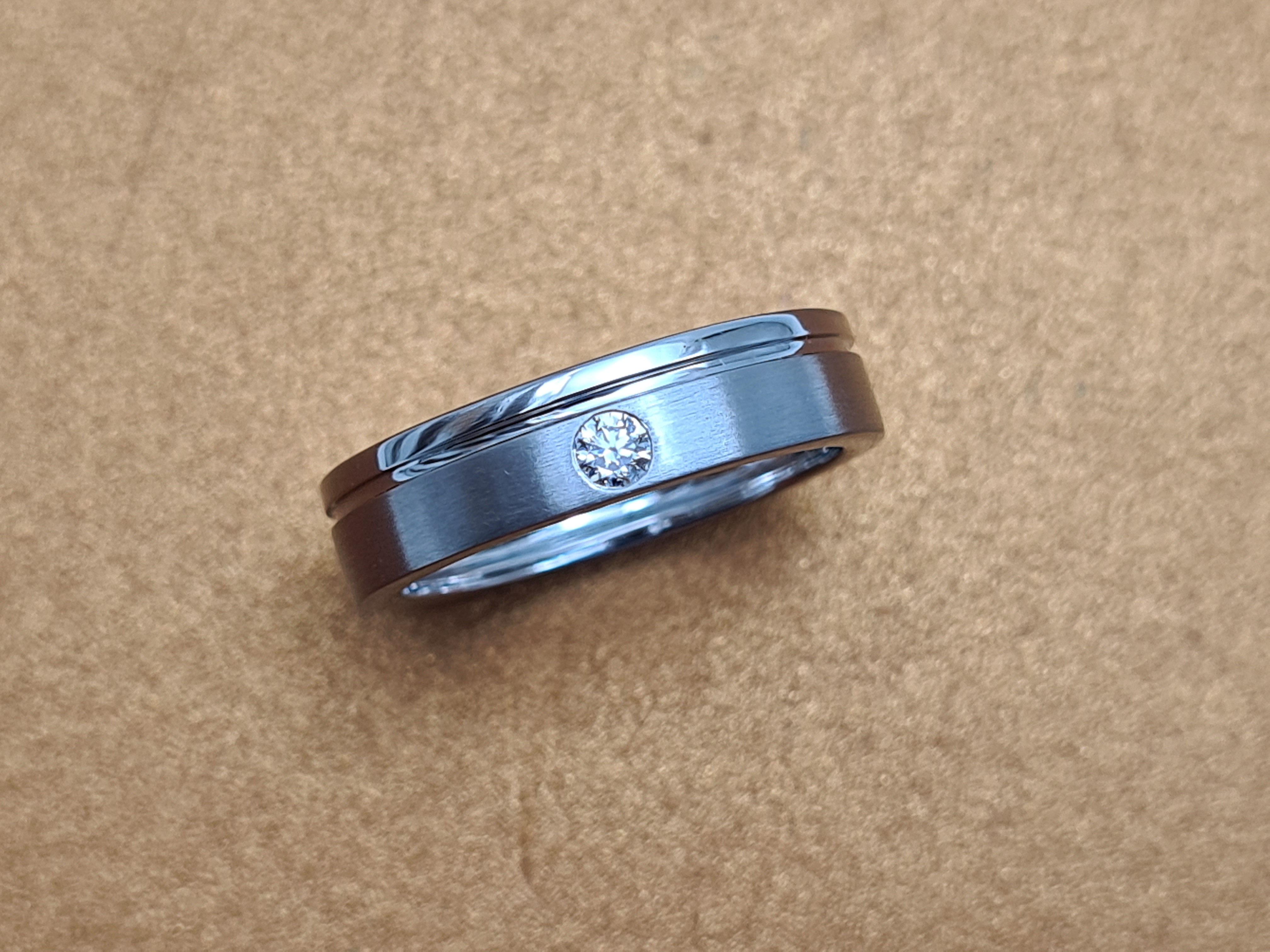 แหวนเพชรแท้ 0.07 cts ทองคำขาวผิวขนแมว