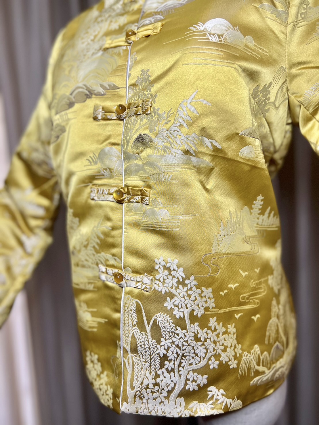 เสื้อสูทผ้าฝ้ายสีเหลือง รหัส FC 109 สินค้าพร้อมส่ง