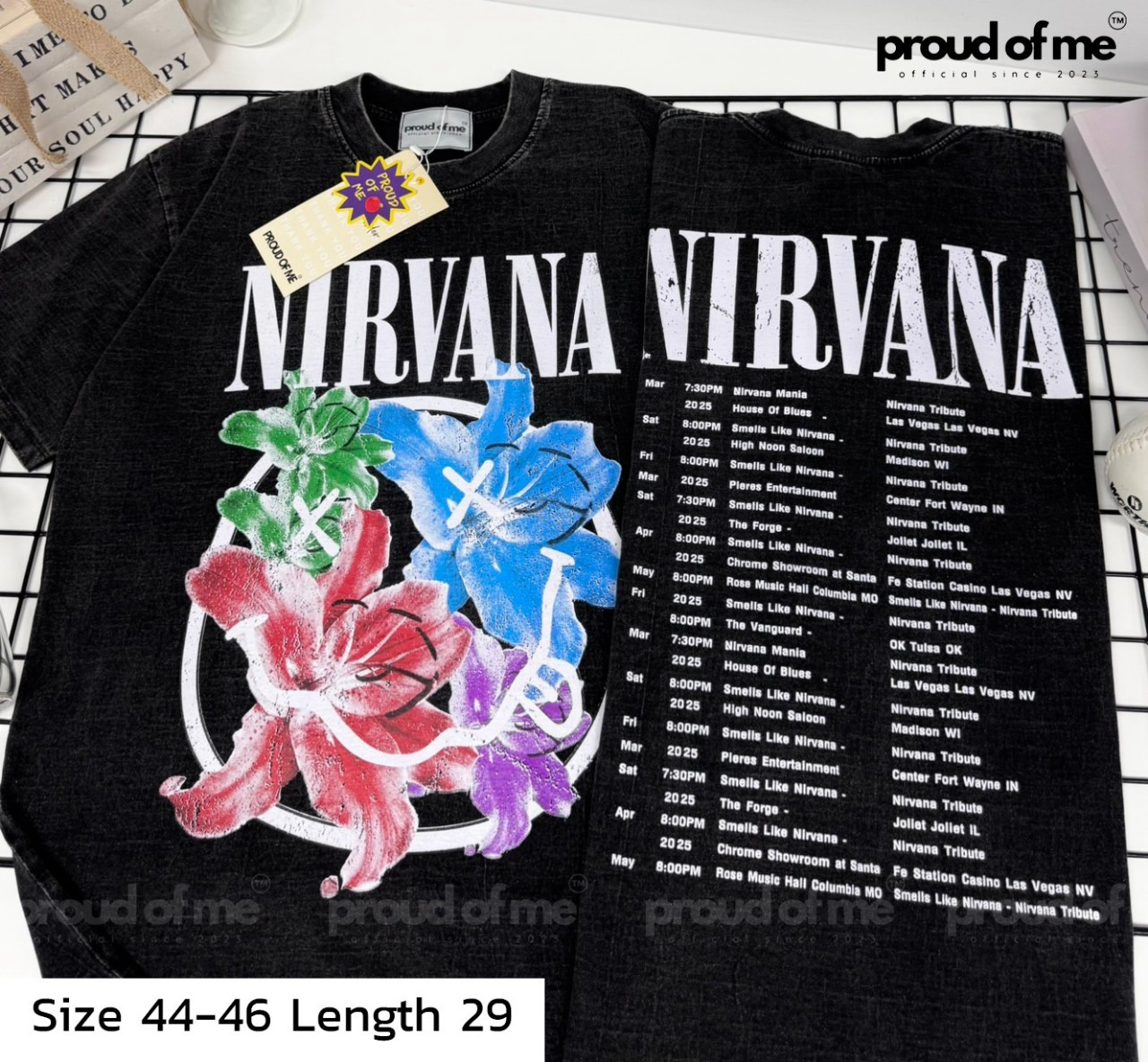 เสื้อยืดงานฟอกลาย NARVANA