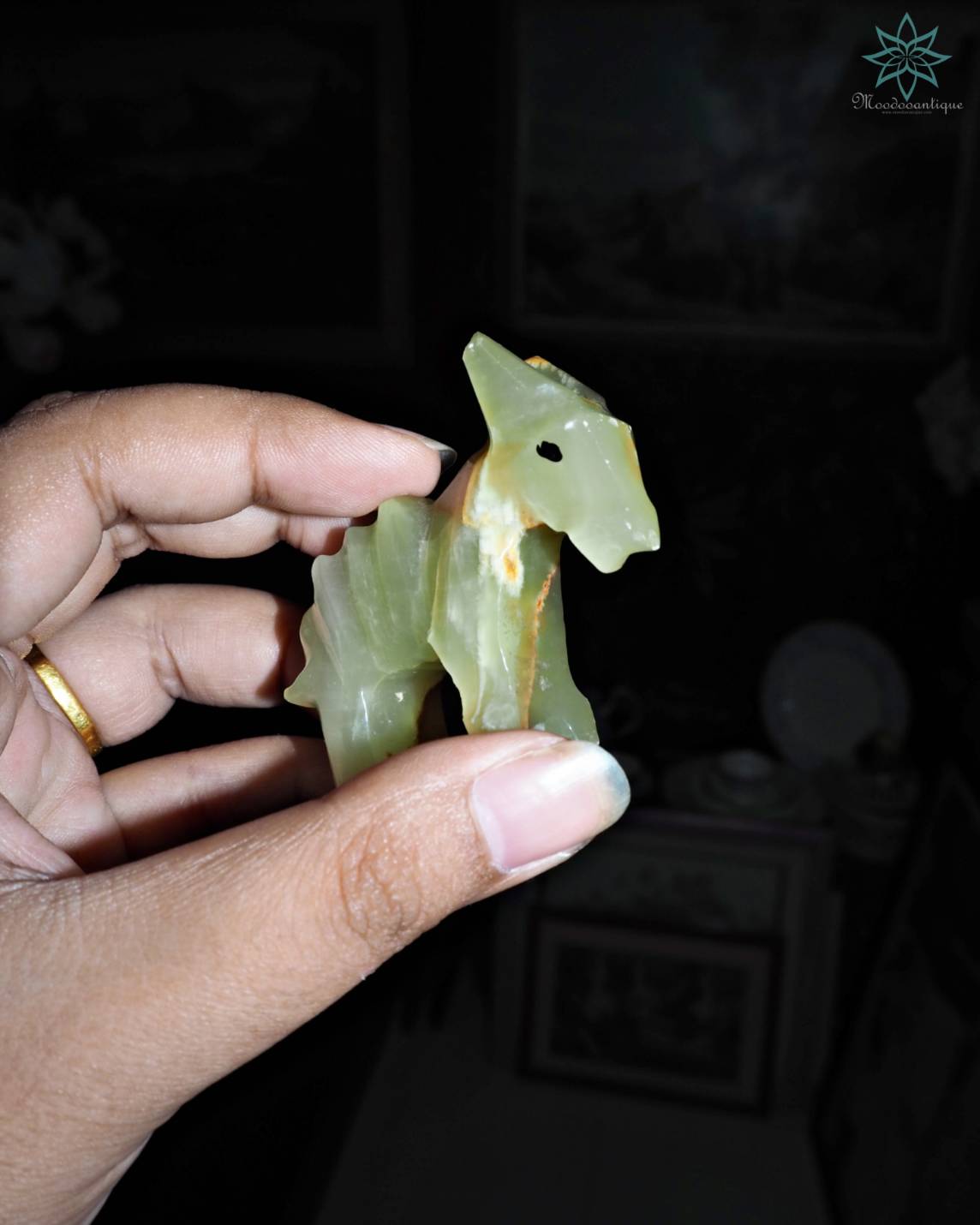 หินอ่อนแกะสลักนกพิราบ&ม้า