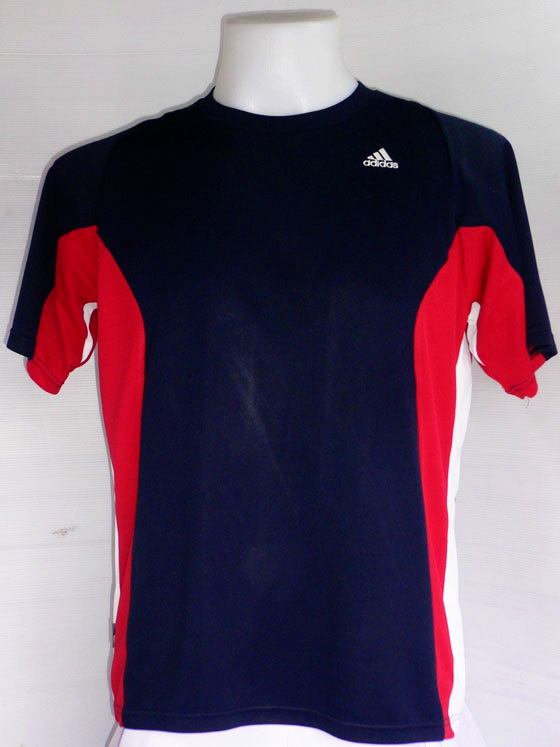 เสื้อ ADIDAS สีกรมท่า แถบข้างแดง-ขาว ไซส์ L รอบอก 42 นึ้ว