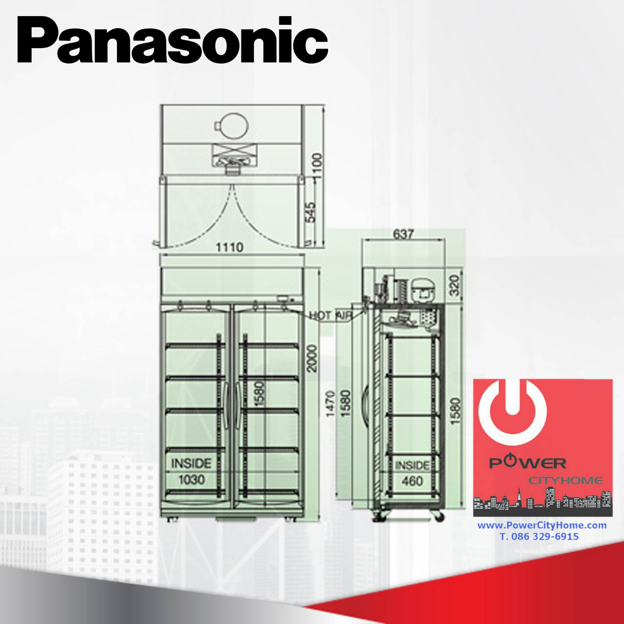ตู้แช่เครื่องดื่ม panasonic 24.5 คิว รุ่น SBC-P2DSA