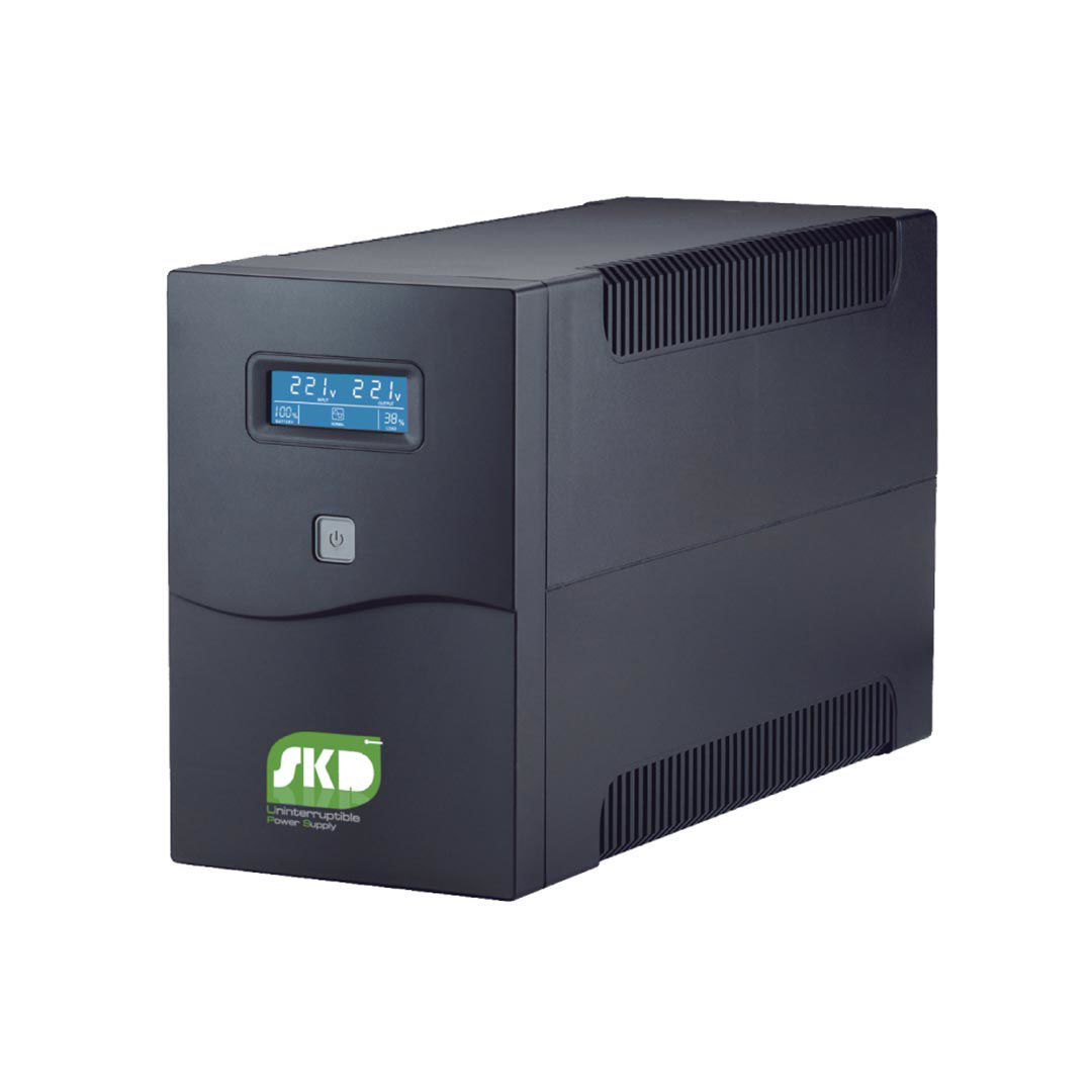 สเปคเข้างาน ICT (ไม่มี Hotswap Battery) SKD UPS G-2000 Line Interactive 2000VA/1200W, Batt 12V9.6Ah*2, 4 Sockets , Backup time 45 mins, 2Y