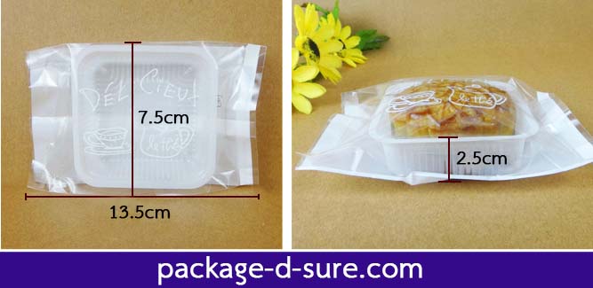 โปรโมชั่น//ถุงซีลกลางขยายข้าง ไซส์กลาง 7.5x13.5+2.5 Delicieuf พื้นขาว แพ็ค 100 ใบ