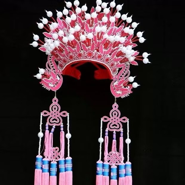 หัวมงกุฏใหญ่แบบเต็ม สีชมพู