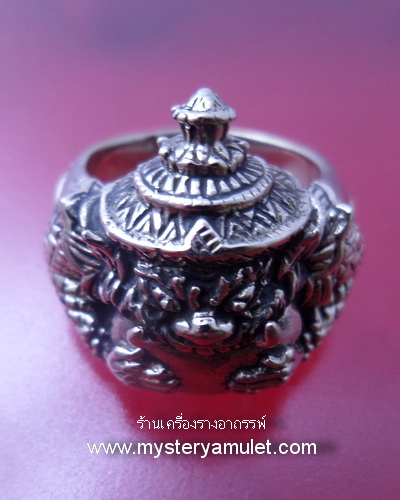 แหวนพระราหู เนื้ออัลปาก้า หลวงปู่อั๊บ เขมจาโร วัดท้องไทร จ.นครปฐม
