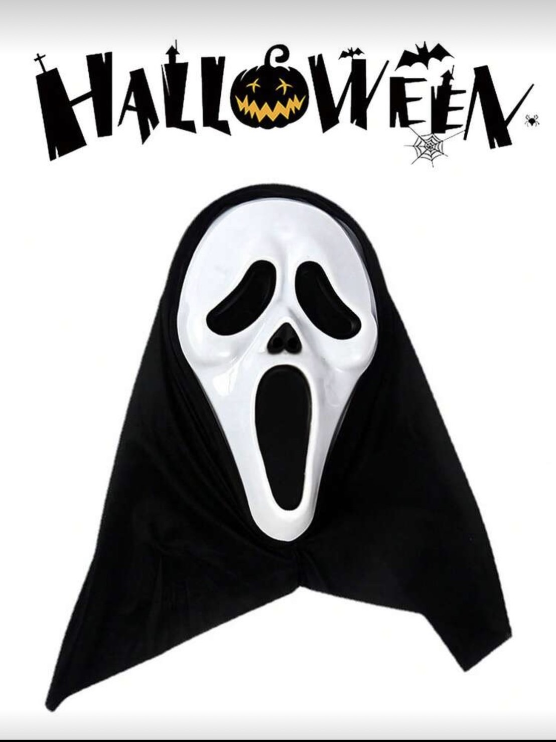 ชุดฮาโลวีน ผ้าคลุม+ถุงมือ+หน้ากาก
