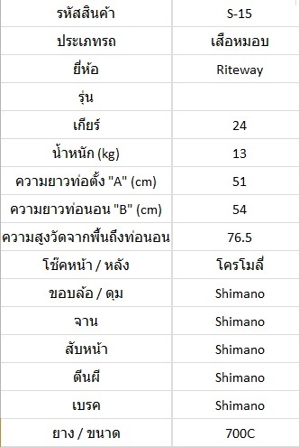 เสือหมอบโครโมลี่ Riteway เฟรม4130 ไซส์ M