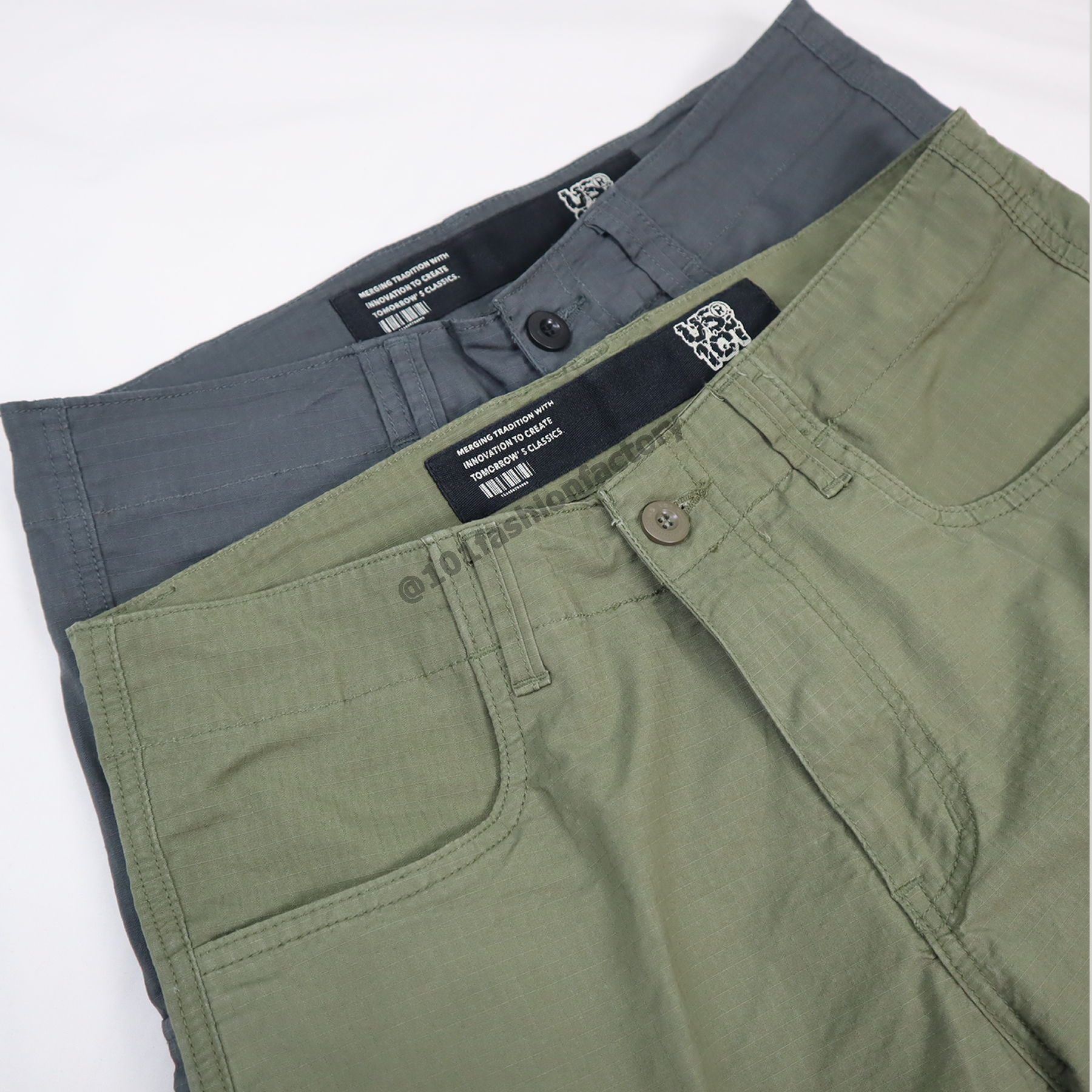 กางเกงคาร์โก้ชาย No.687/11 ขาสั้นวินเทจ ผ้ายืดทนทานสูง สีขี้ม้า | US101