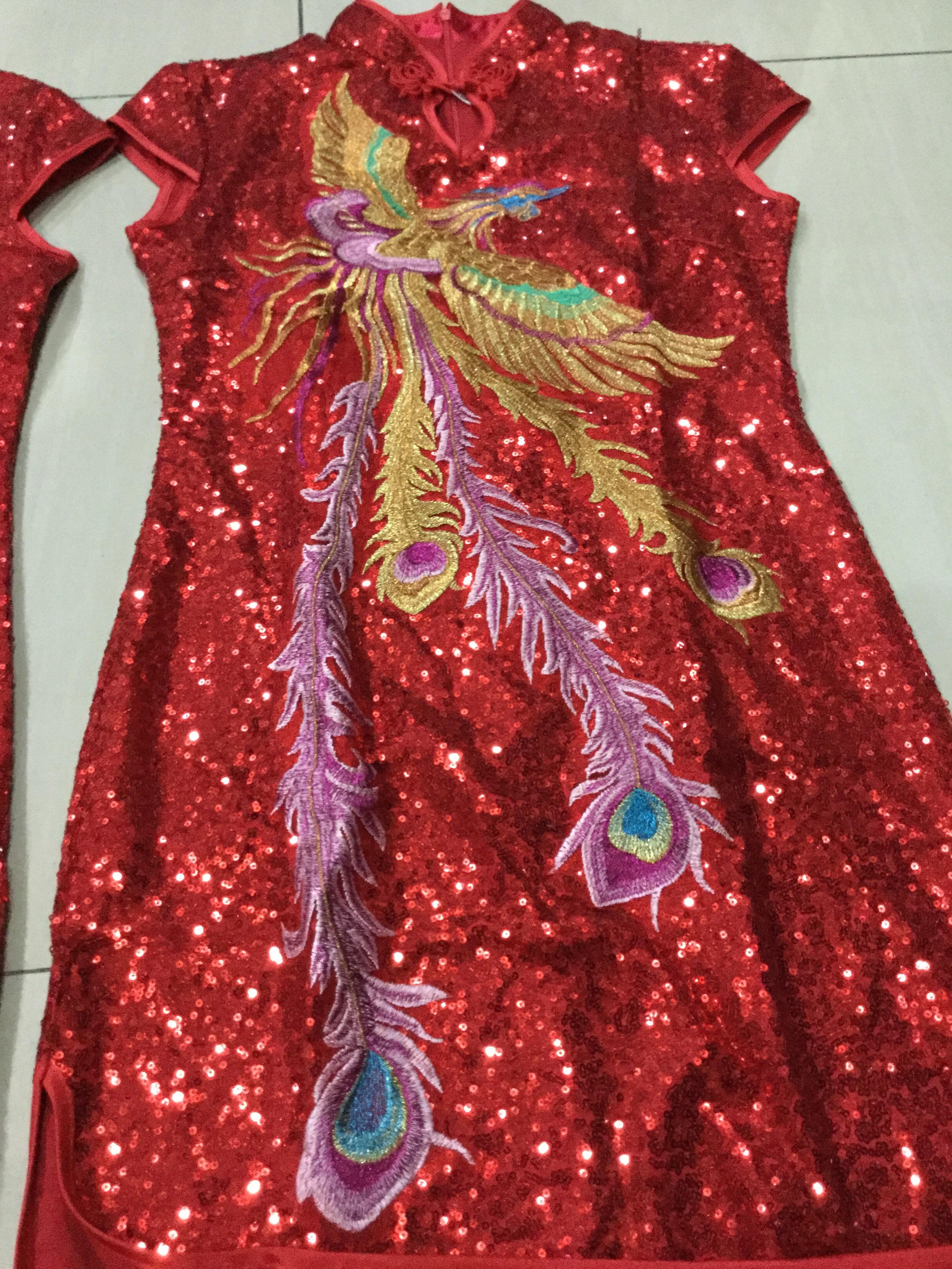 กี่เพ้ายาว สี Red phoenix รหัส HO 186 สินค้าพร้อมส่ง