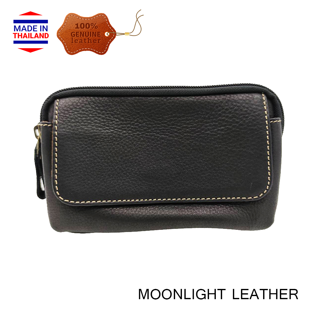 กระเป๋าใส่โทรศัพท์มือถือ Moonlight รุ่น Jay ทำจากหนังวัวแท้ ทนๆ สีดำ คาดไว้ที่เข็มขัดได้ ใส่มือถือหน้าจอใหญ่ได้