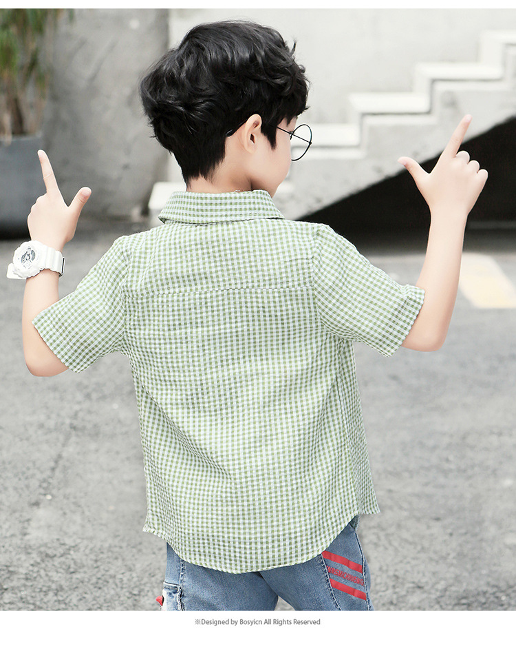 เสื้อเชิ้ตแขนสั้นเด็กโต Size 140,150