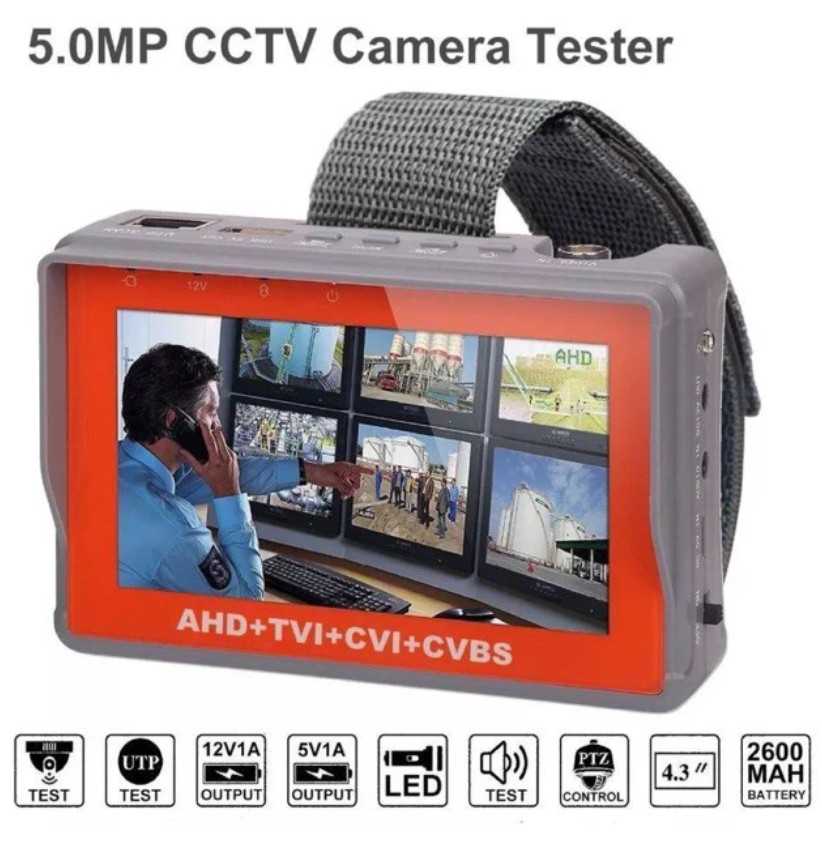 CCTV Tester 4 in 1 5MP (AHD,TVI,CVI,CVBS) เครื่องทดสอบสัญญาณกล้องวงจรปิด