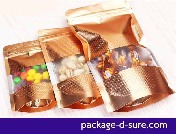 โปรโมชั่น//ถุงซิปตั้ง เนื้อขุ่น หลังทอง 12x20+4 แพ็ค 50 ใบ / ใบละ 1.3