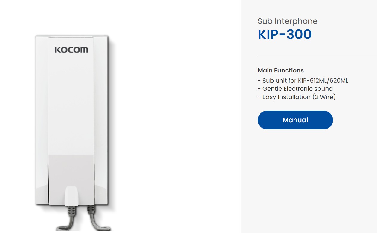 KIP-300 Sub interphone (Sub unit)