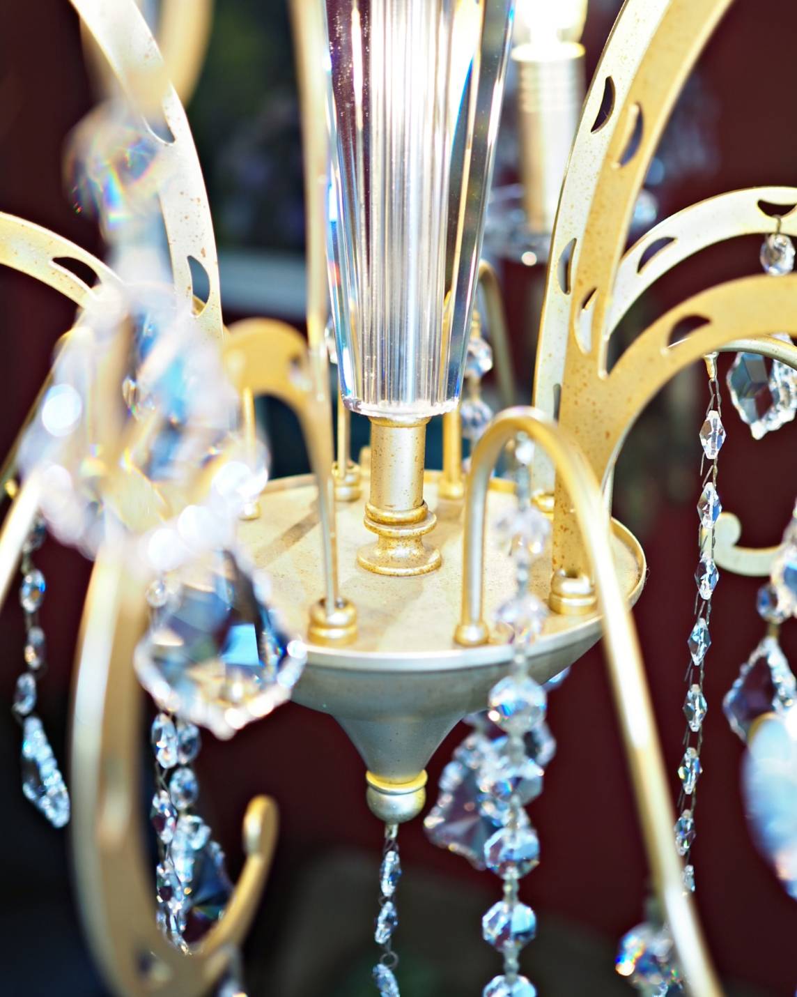 chanderlier คริสตัล Asfour โครงโลหะทำสี