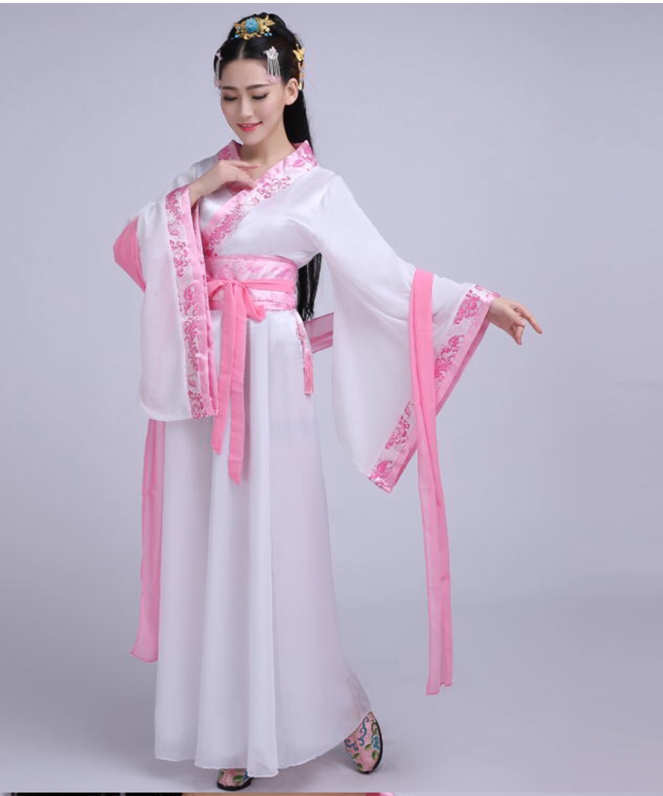 ชุดจีนสตรีฮั่นโบราณสีชมพู สีฟ้า สีม่วง รหัส MN 58 สินค้าพร้อมส่ง