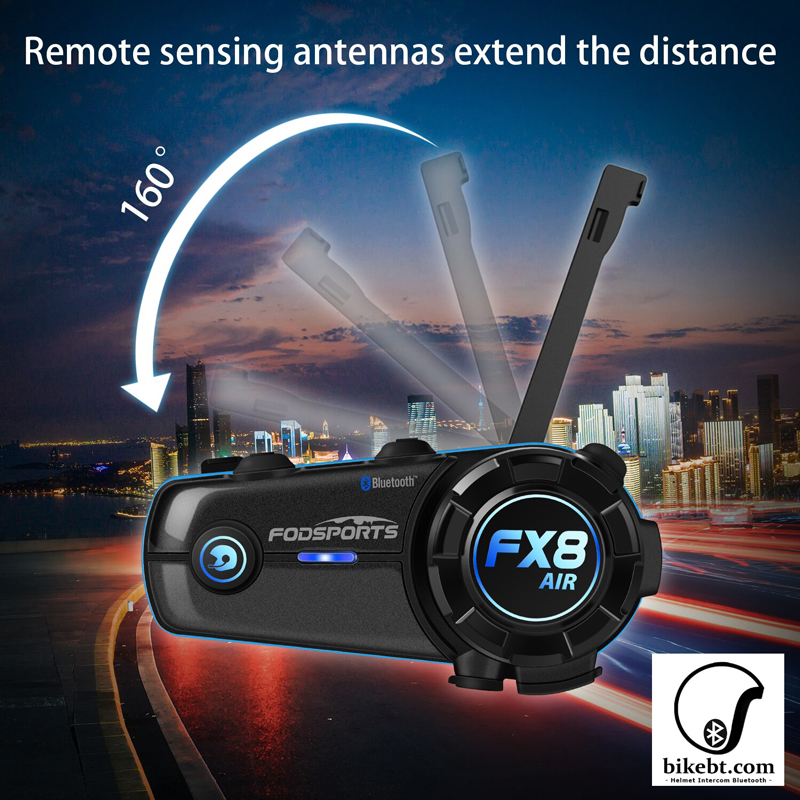 FODSPORTS FX8 AIR บลูทูธติดหมวกกันน็อค Motorcycle Helmet Intercom Bluetooth Headset (แพคคู่)