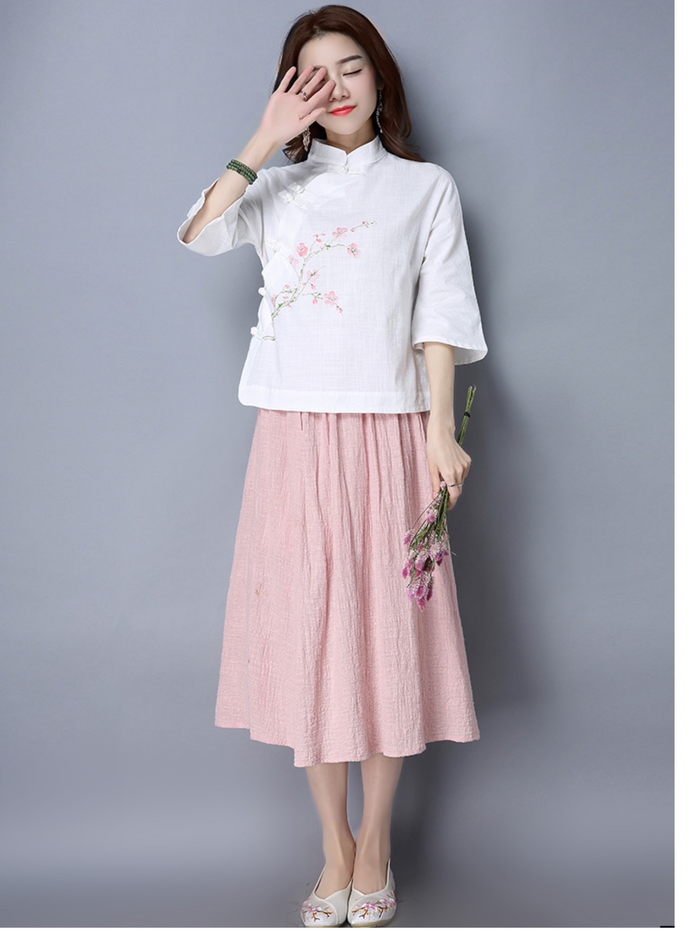 กระโปรงผ้าฝ้าย 100 % รหัส VA 62 พร้อมส่ง