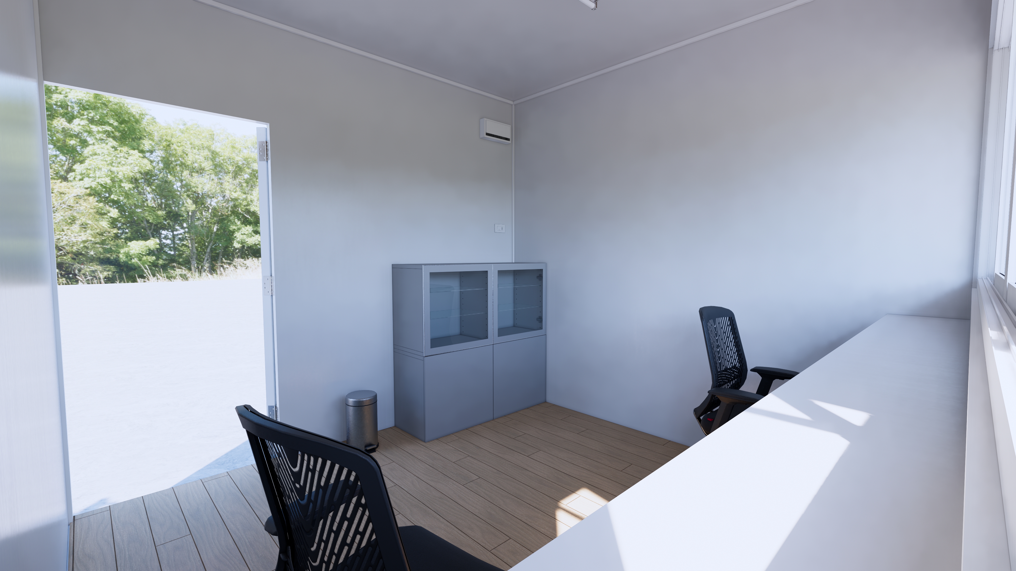 สำนักงานออฟฟิศ UC-07 ผลิตจากตู้ EPS ขนาด 3*3*2.5 เมตร ราคาเพียง 85000 บาท ** ค่าจัดส่ง 18000 บาท