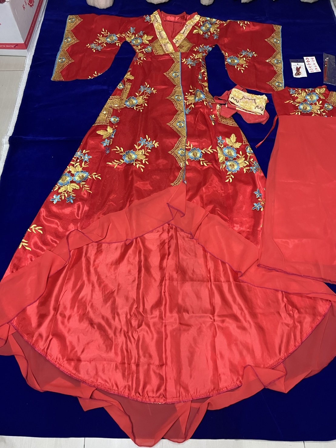 #ชุดเจ้าหญิงฮั่นฝูสีแดง . รหัส FHN198 สินค้าพร้อมส่ง