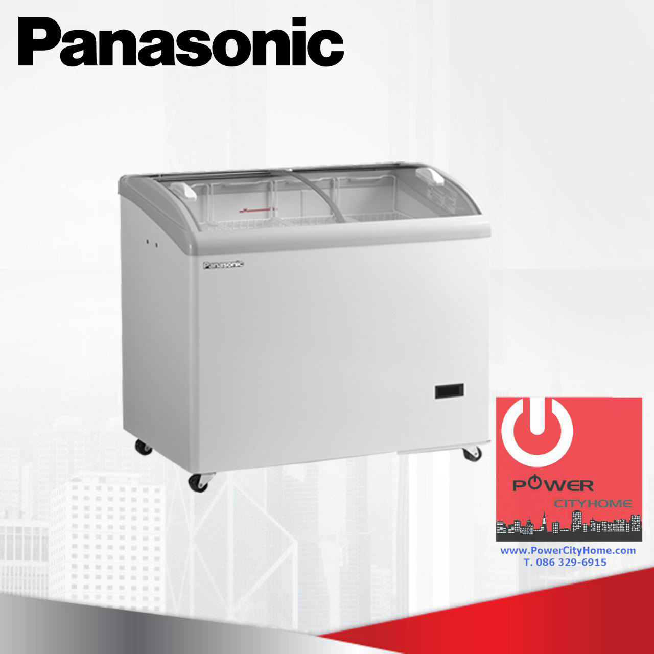 ตู้แช่แข็ง Panasonic 12.0 คิว ฝากระจกโค้ง รุ่น SCR-PT126GTH