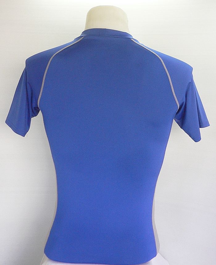 เสื้อรัดกล้ามเนื้อ NIKE PRO แขนสั้น สีน้ำเงินแถบเทา ไซส์ M