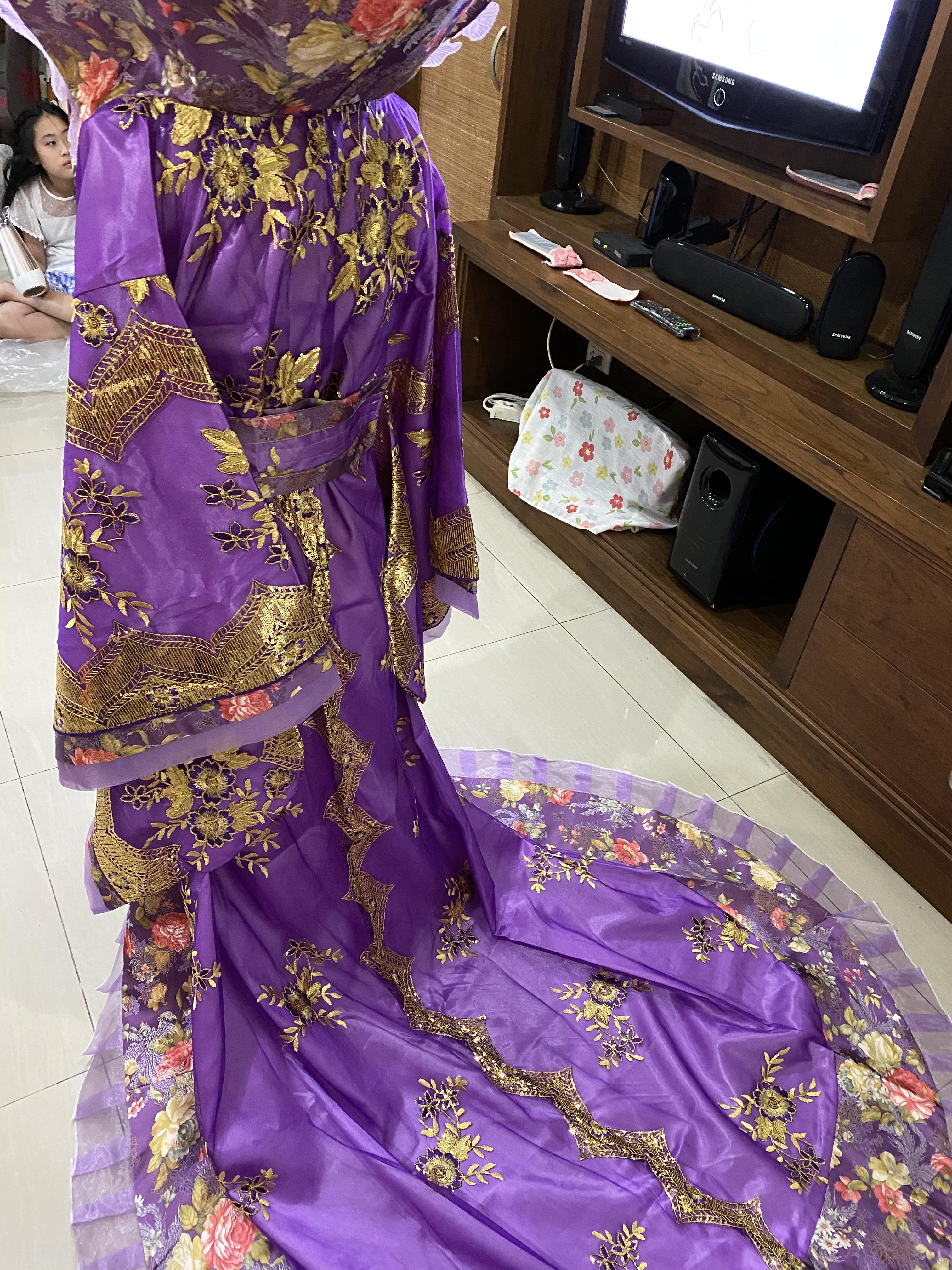 ชุดราชินีถัง สีม่วง รหัส RPN 274 สินค้าพร้อมส่ง