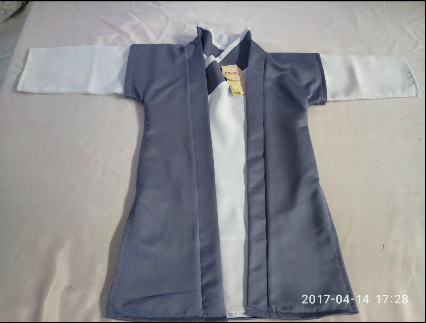 ชุดจีนเด็กชาย สีขาวเทา รหัส GB 58 สินค้าพร้อมส่ง