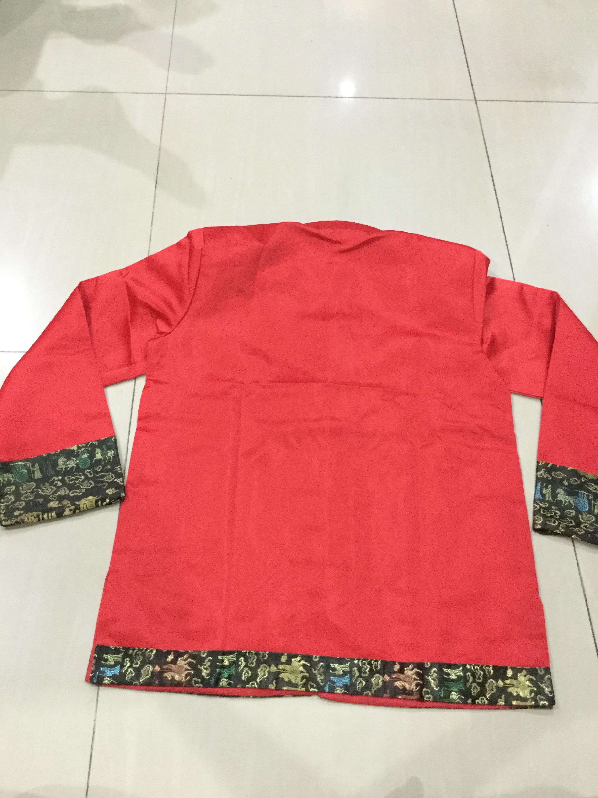 เสื้อจีนผู้ชายสีแดง ZH135 พร้อมส่ง