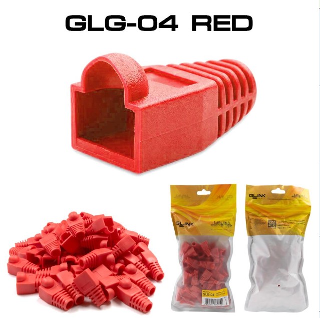 Jack Boot CAT5 'Glink' (50pcs/pack) Red GLG-04 RED