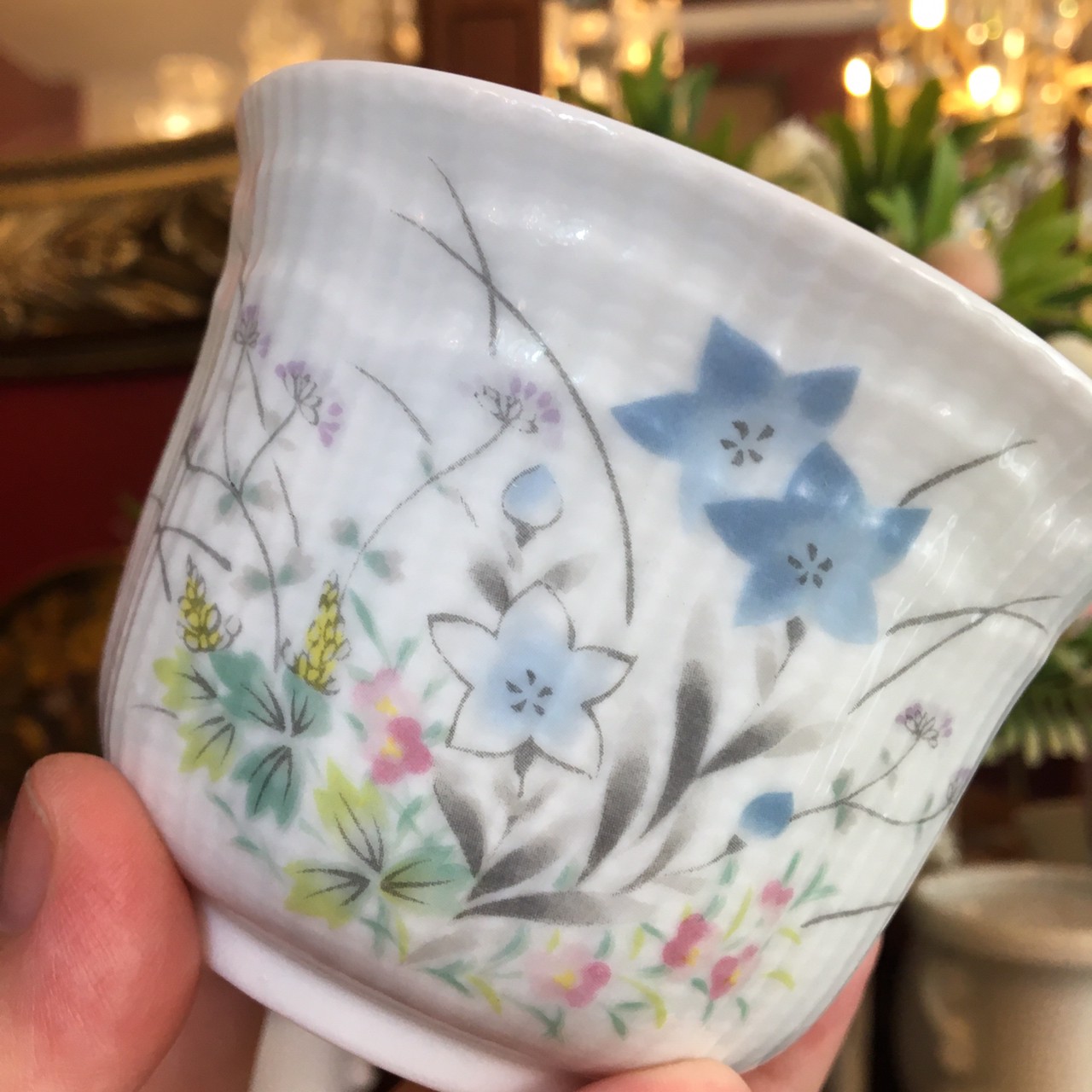 ถ้วย ลายดอกไม้สี งาน JAPAN