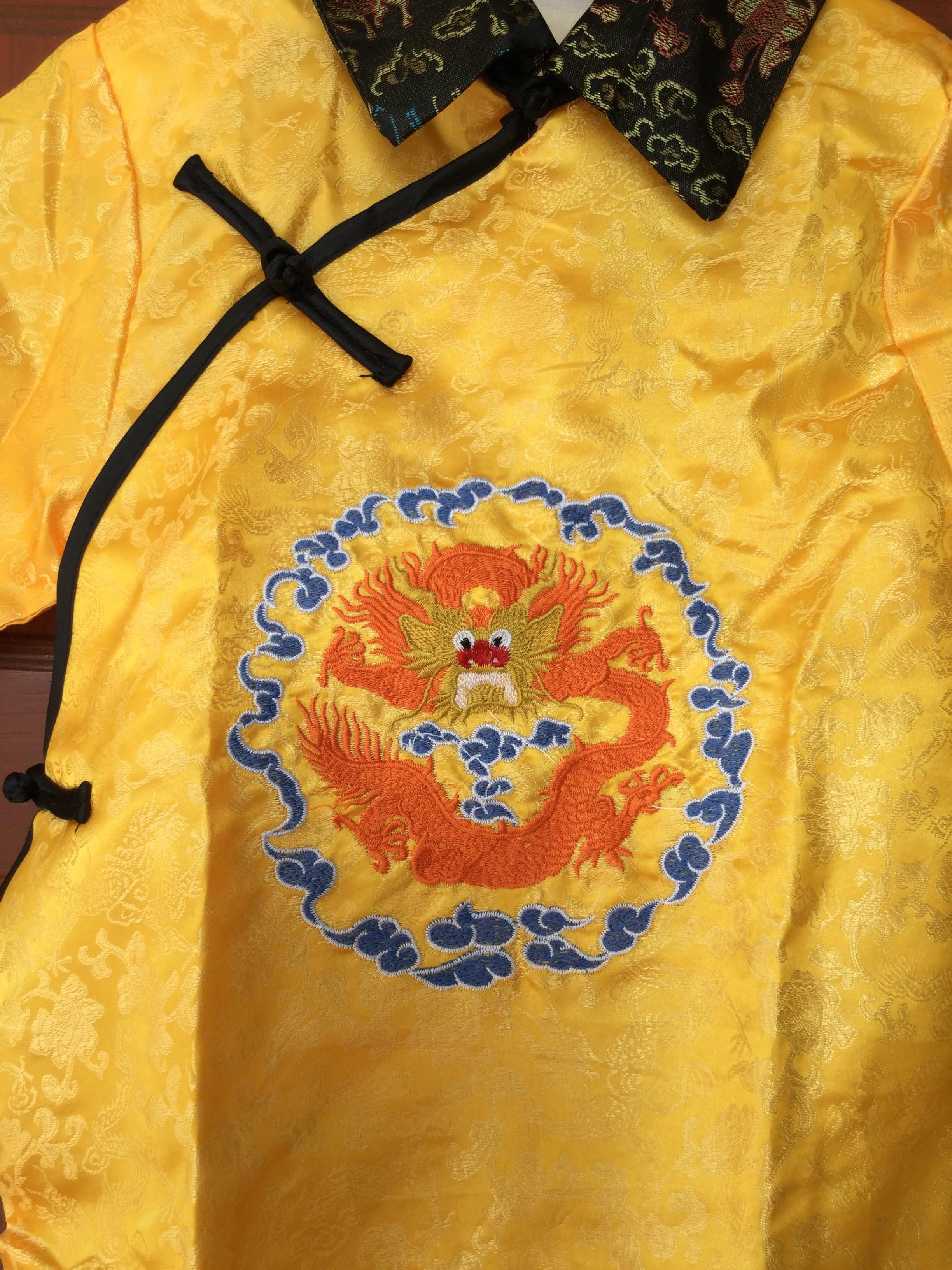 ชุดองค์ชายราชวงค์ชิง สีเหลืองทอง รหัส HV75