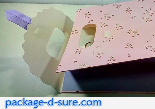 ถุงกระดาษช็อปปิ้ง หูหิ้ว สีชมพู ม่วง ดอกไม้