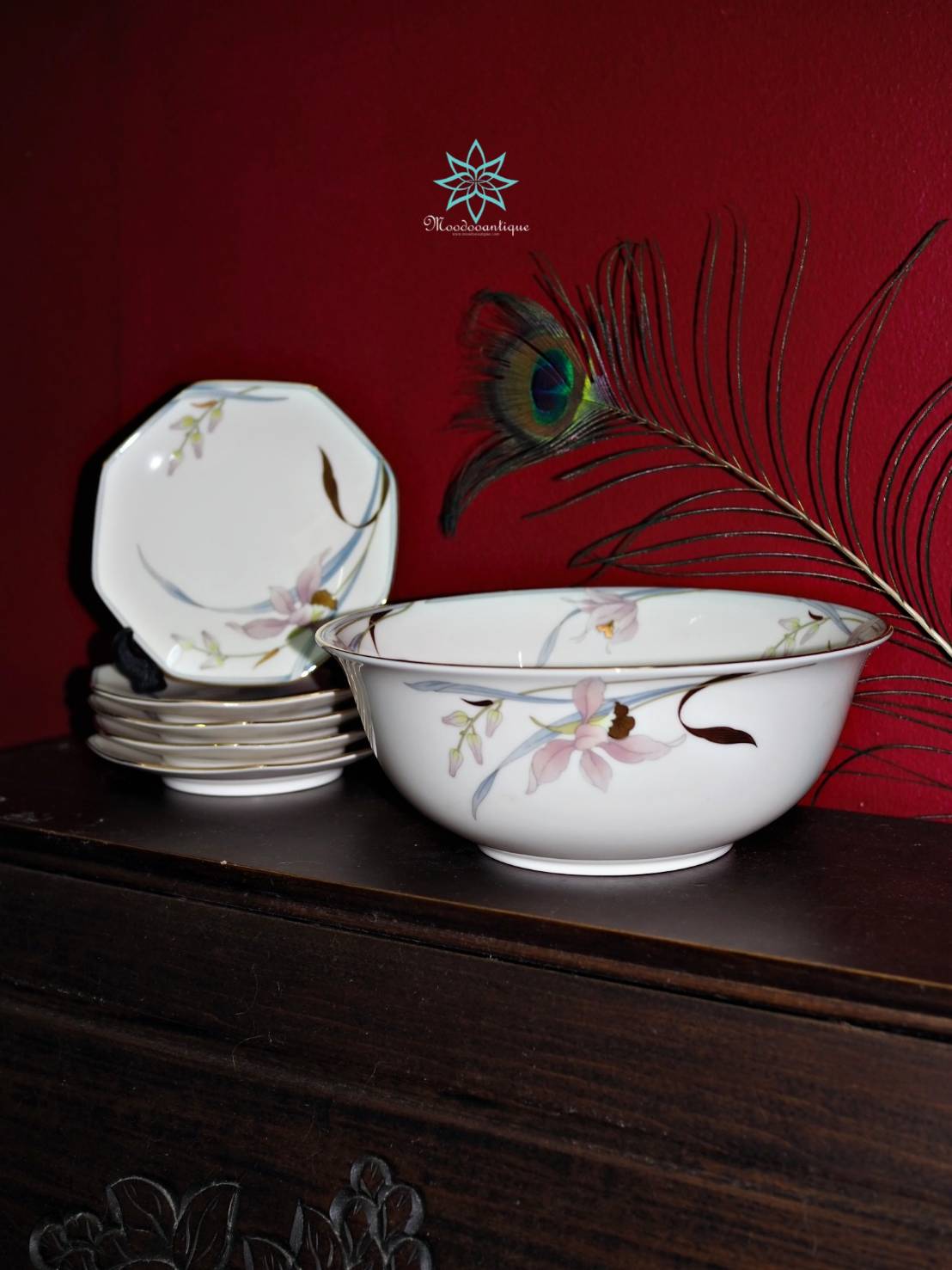 HOYA Orchid ชุดจานขนม 6 ชิ้น