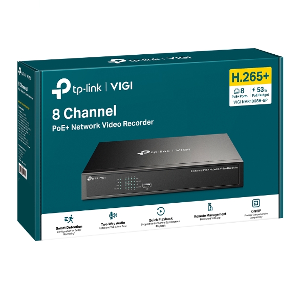 VIGI NVR1008H-8P VIGI 8 Channel PoE+ Network Video Recorder