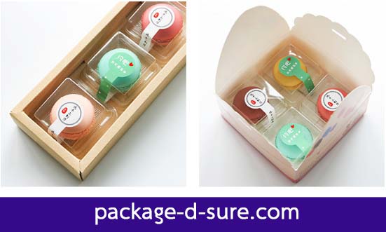 กล่องมาการองใส่ 1 ชิ้น 6.5x6.5+3.2 พลาสติกใส ฝาครอบบน แพค 6 ใบ