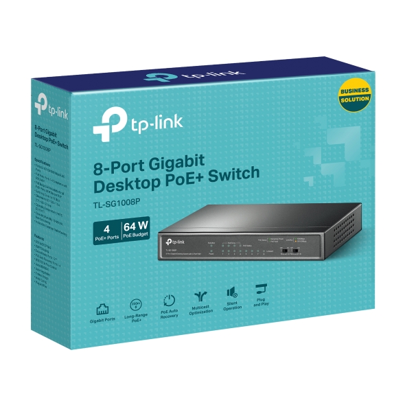 TL-SG1008P 8-Port Gigabit Desktop Switch with 4-Port PoE+