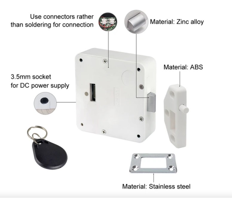 KR-S90A Office Drawer Hidden RFID Locks ตัวอ่านบัตร แบบซ่อนได้ เหมาะสำหรับ ตู้ล็อคเกอร์ ลิ้นชัก รับประกันสินค้า 1 ปี
