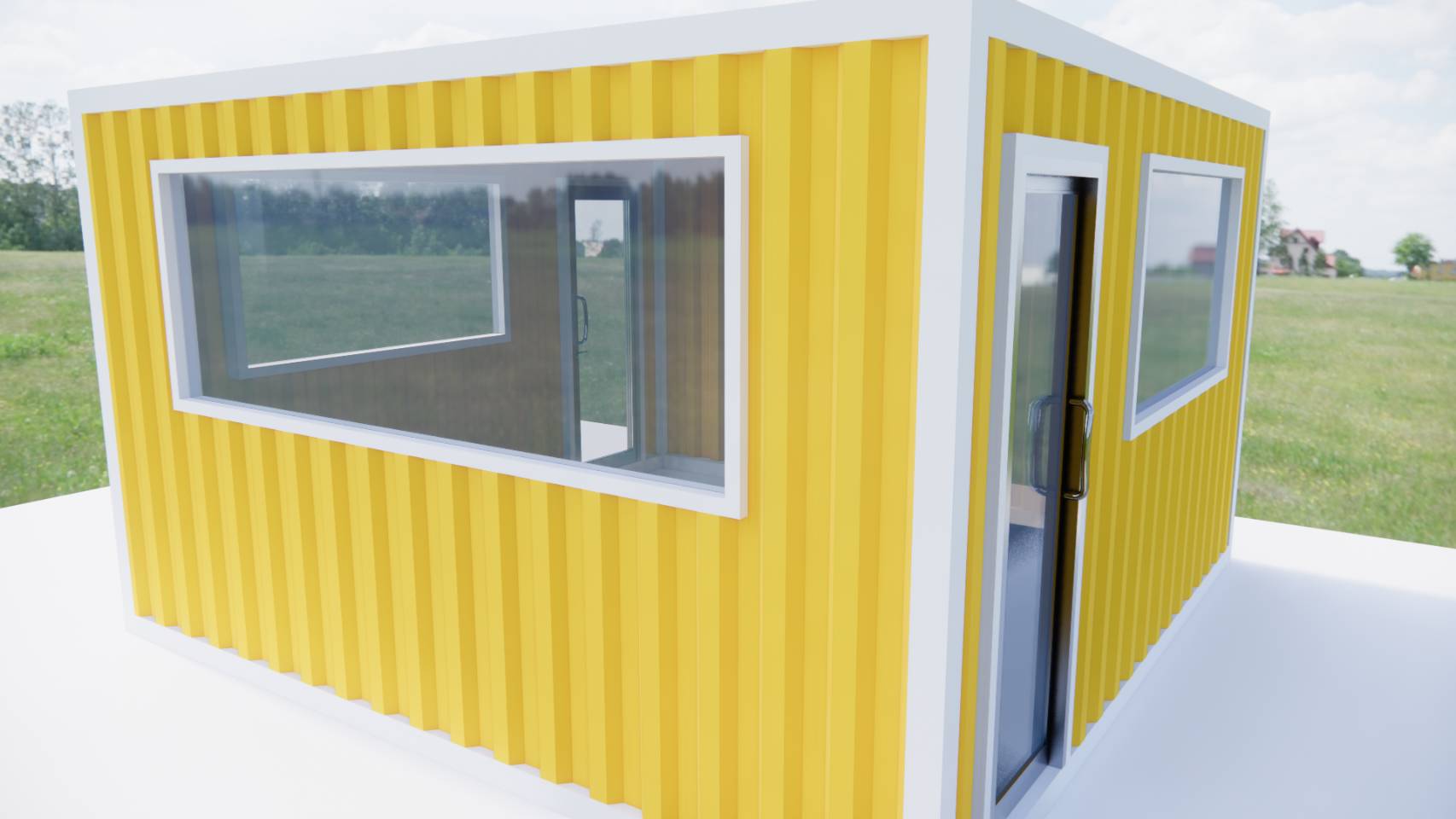 ตู้คอนเทนเนอร์ ร้านค้า ออฟฟิศขนาดเล็ก UC-K04 ขนาด 4เมตร * 4 เมตร * สูง 2.4 เมตร พร้อมพืนกระเบื้องยาง เลือกสีตู้ได้ *** รวมค่าขนส่งแล้ว