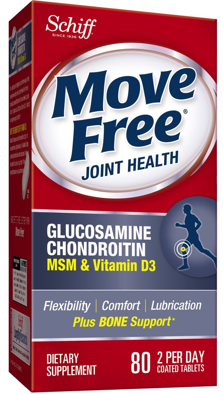 Schiff Move Free Advanced Plus MSM & Vitamin D ฉลากน้ำเงิน 80 เม็ด หมดอายุ 07/2027