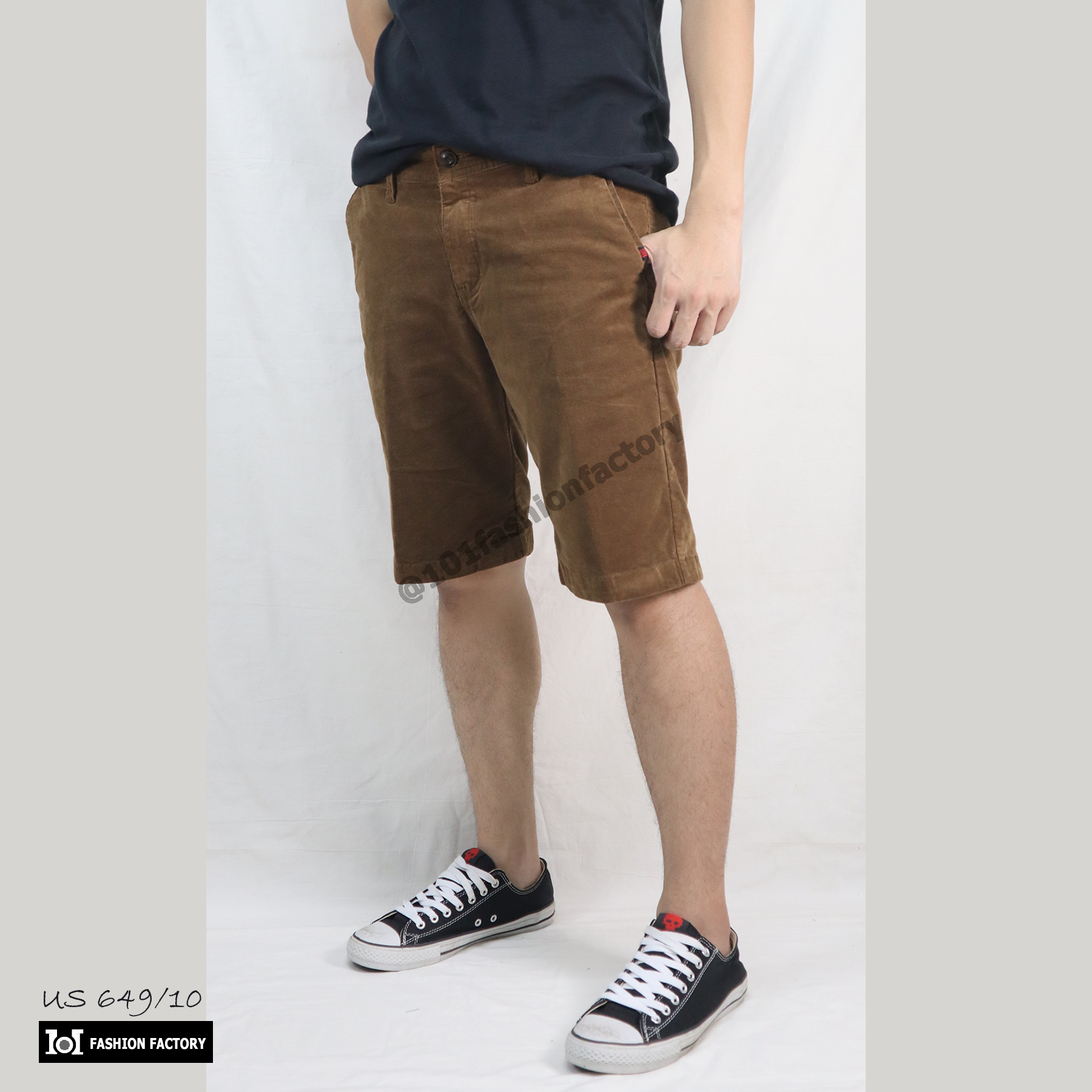 ลูกฟูกขาสั้น No.649/10 ผ้ายืดใส่สบาย ระบายอากาศดี สีนำ้ตาล | US101