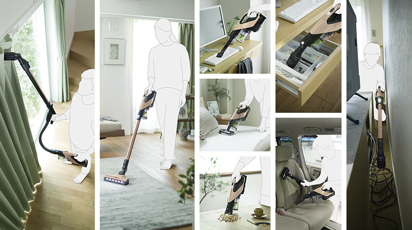 เครื่องดูดฝุ่น ชนิดไร้สาย ฮิตาชิ 21.6 โวลต์ 0.2 ลิตร รุ่น PV-XFH900 Made in Japan